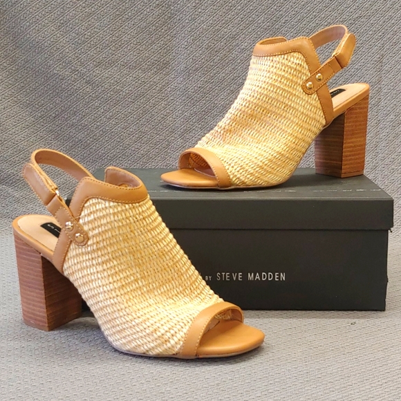 Steven Raffia Sweep Pump Natural Multi-9 - Picture 1 of 16